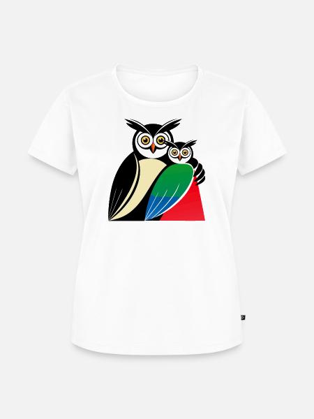 Eulen Motiv - Frauen Premium Bio T-Shirt - Weiß