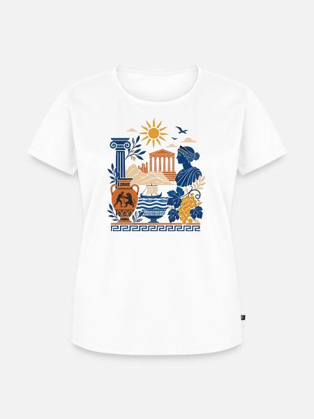 Antike Sonnentempel Collage - Frauen Premium Bio T-Shirt - Weiß