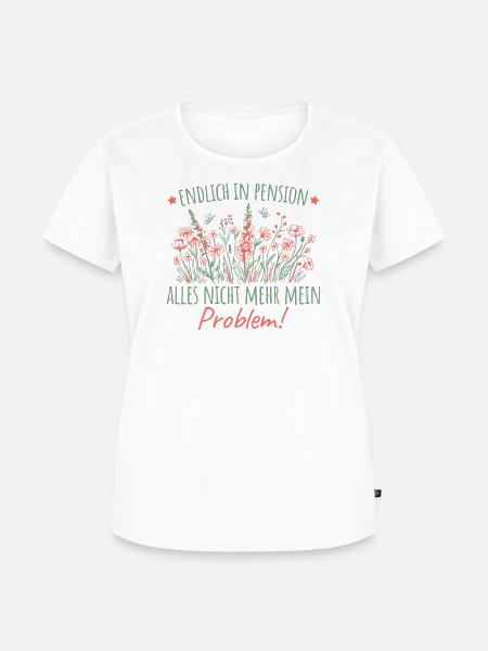 Pensionärin Wildblumen Abschied Kollegin Pension - Frauen Premium Bio T-Shirt - Weiß