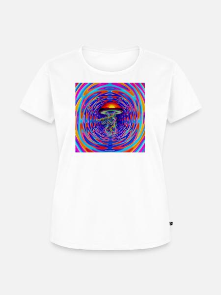 70s_Goa_Mushroom_ - Frauen Premium Bio T-Shirt - Weiß