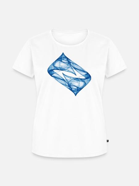 Dynamische Spur - Blau - Frauen Premium Bio T-Shirt - Weiß