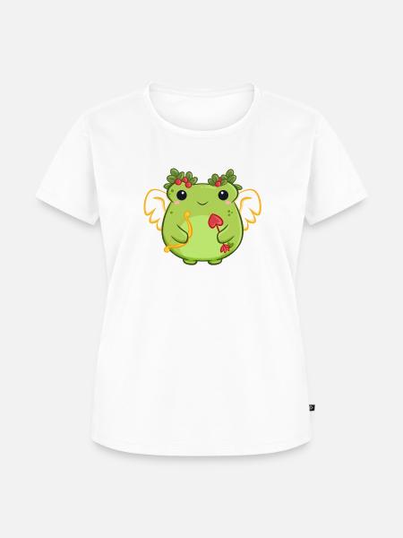 Liebes-Frosch mit Herzbogen - Frauen Premium Bio T-Shirt - Weiß