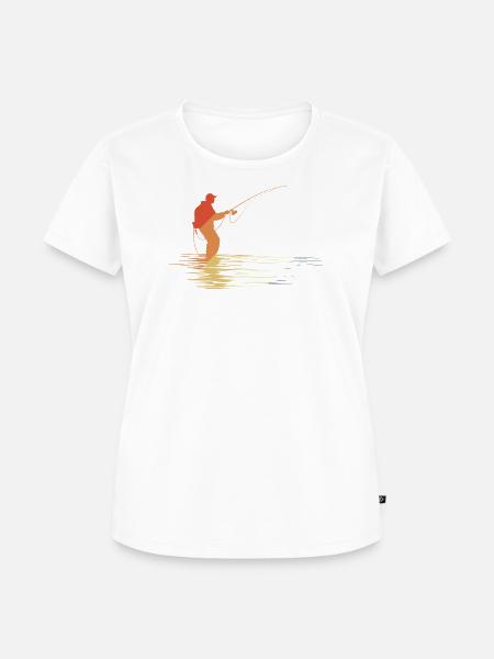 Fischer Skizze Retro Style - Frauen Premium Bio T-Shirt - Weiß
