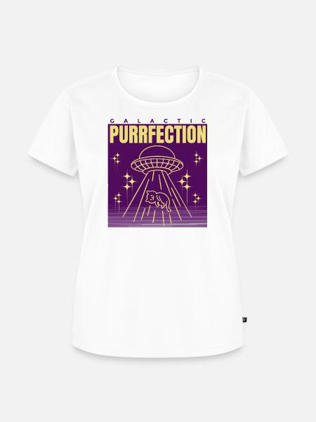 UFO Katze Spruch - Frauen Premium Bio T-Shirt - Weiß