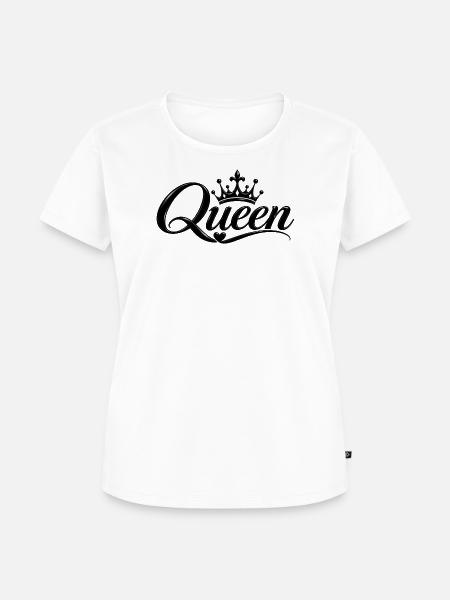 Königin Eleganz Schwarz und Krone - Frauen Premium Bio T-Shirt - Weiß