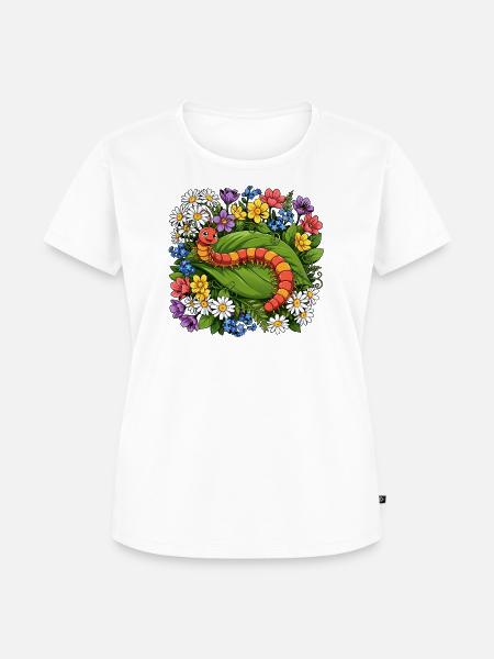 Hundertfüßer Cartoon - Frauen Premium Bio T-Shirt - Weiß
