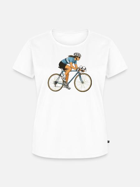 Rennrad-Rider im Flow - Frauen Premium Bio T-Shirt - Weiß