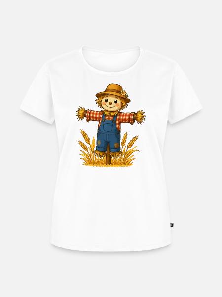 Vogelscheuche Strohhüter - Frauen Premium Bio T-Shirt - Weiß