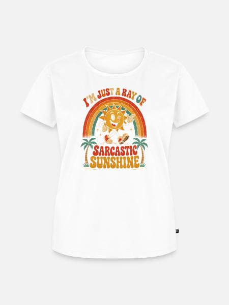 Sarkastischer Sonnenschein Retro - Frauen Premium Bio T-Shirt - Weiß