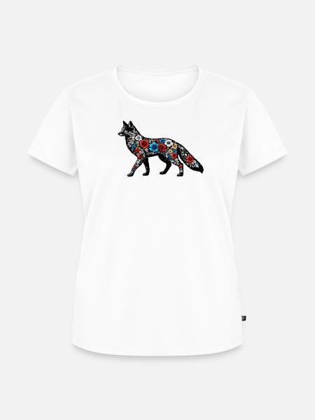 Blütenfuchs Silhouette - Frauen Premium Bio T-Shirt - Weiß