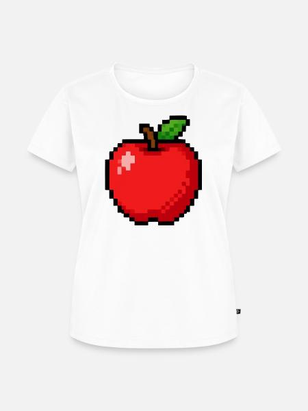 Apfel Pixel Obst - Frauen Premium Bio T-Shirt - Weiß