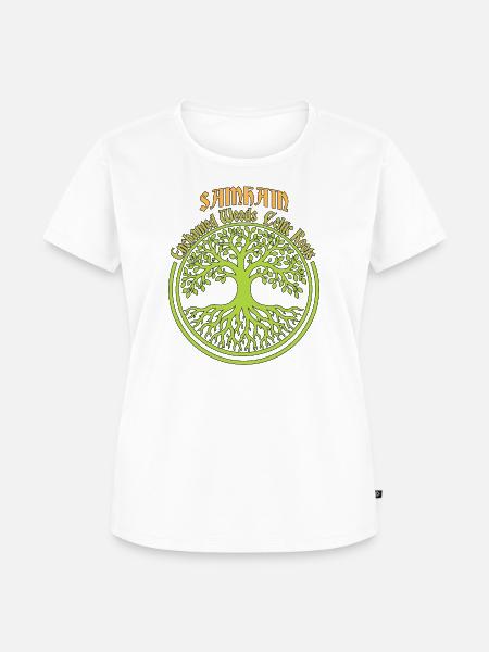 Samhain Verzauberte Wälder – keltische Wurzeln - Frauen Premium Bio T-Shirt - Weiß