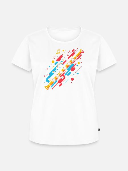 Flöte Farbklecks - Frauen Premium Bio T-Shirt - Weiß
