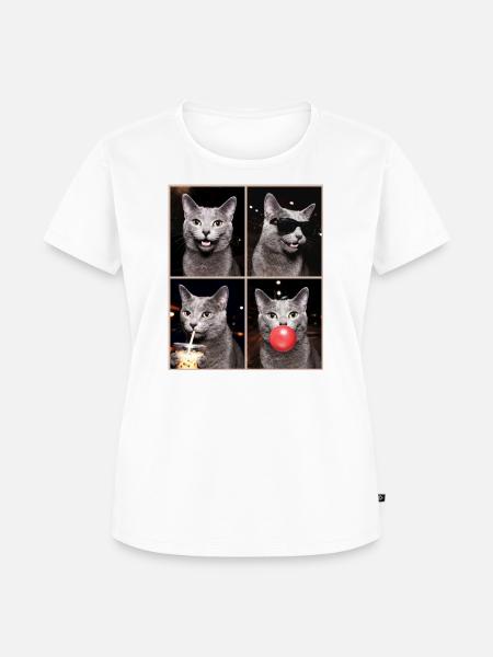 Katzen Russisch Blau Katze - Frauen Premium Bio T-Shirt - Weiß