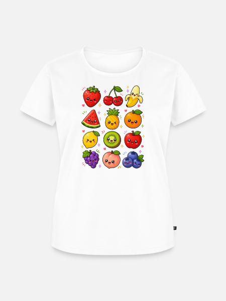 Kawaii Obst | Früchte & Sommer - Frauen Premium Bio T-Shirt - Weiß