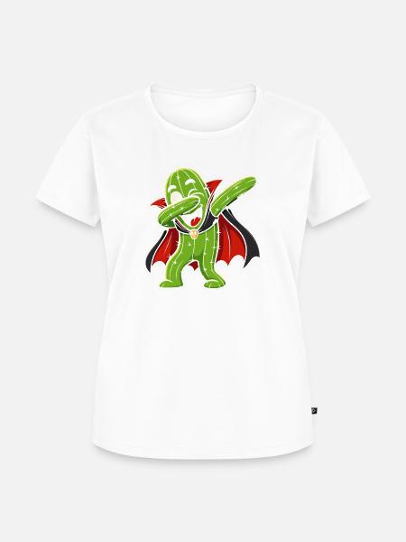 Kaktusheld im Cape - Frauen Premium Bio T-Shirt - Weiß