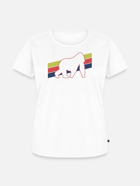 Affe Silhouette Retro - Frauen Premium Bio T-Shirt - Weiß