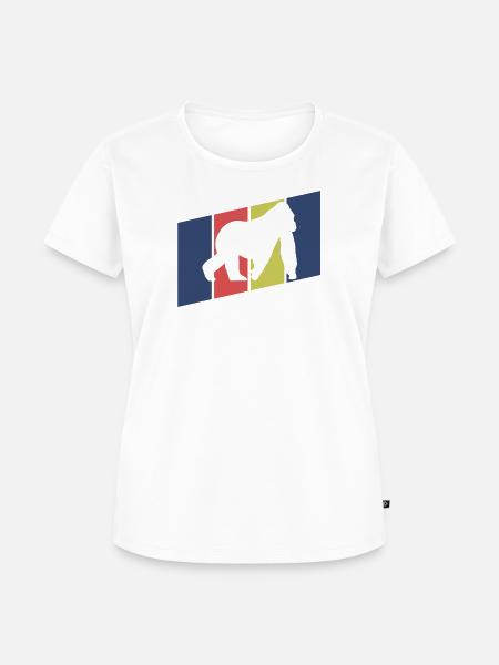 Affen Silhouette Retro - Frauen Premium Bio T-Shirt - Weiß