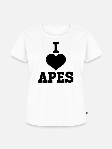 I Love Apes - Frauen Premium Bio T-Shirt - Weiß