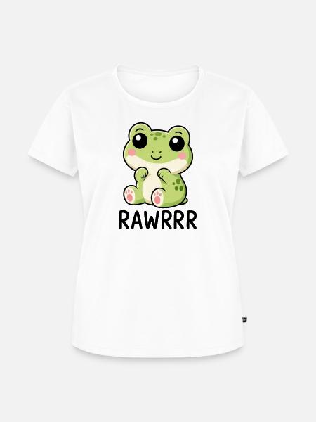 Süßer Frosch Kawaii Cartoon - Frauen Premium Bio T-Shirt - Weiß