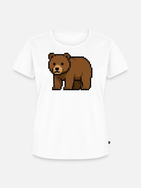 Pixelbär im Pixelwald - Frauen Premium Bio T-Shirt - Weiß