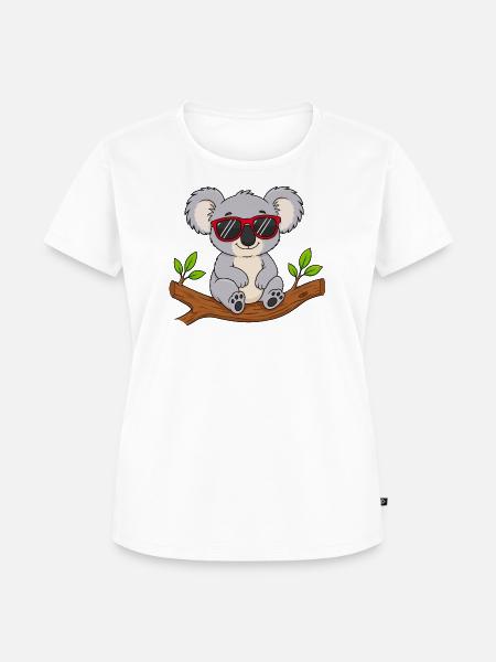Cooler Koala mit roter Sonnenbrille  - Frauen Premium Bio T-Shirt - Weiß