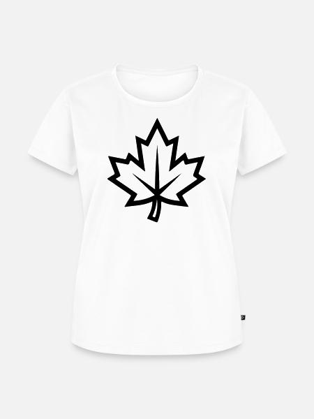 Ahornblatt Symbol Herbst - Frauen Premium Bio T-Shirt - Weiß