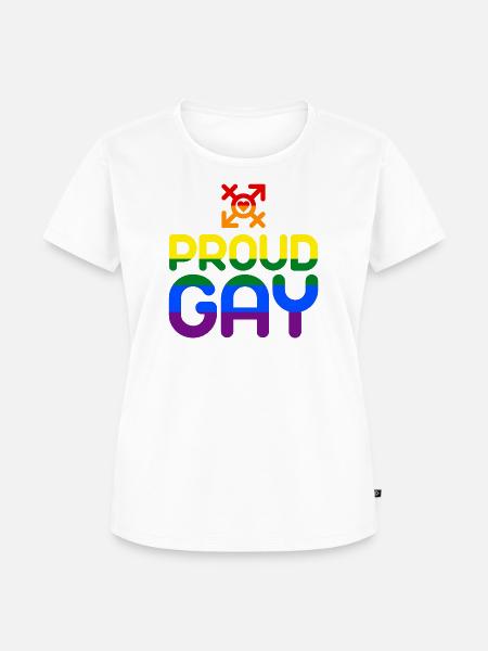 Proud Gay (farbenfroh) - Frauen Premium Bio T-Shirt - Weiß