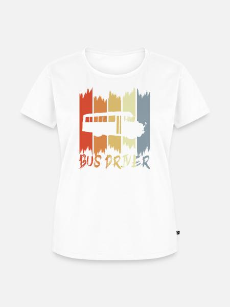 Retro Busfahrer - Frauen Premium Bio T-Shirt - Weiß