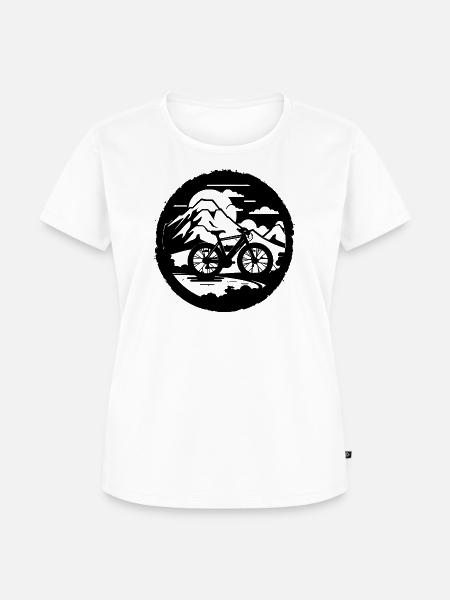 Fahrradfahrer Grafik - Frauen Premium Bio T-Shirt - Weiß