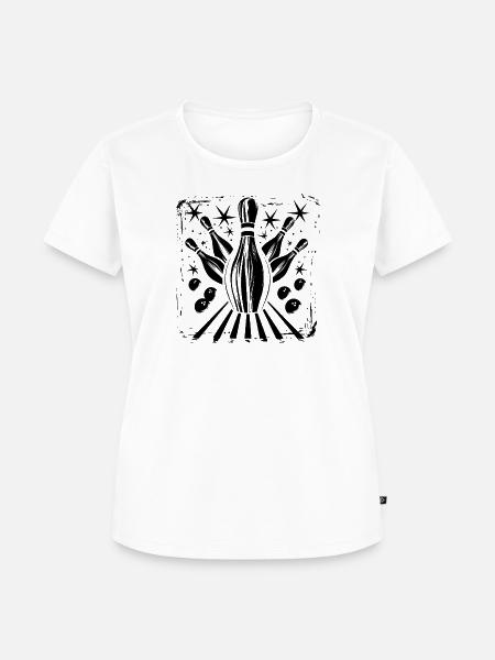 Bowling Grafik - Frauen Premium Bio T-Shirt - Weiß