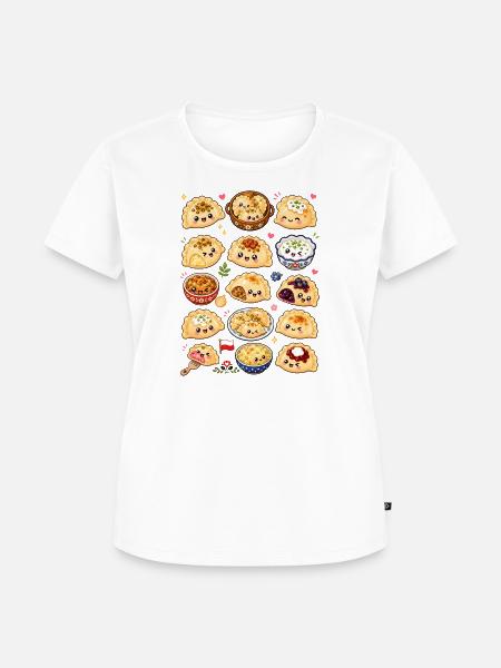Kawaii Pierogi | Polnische Küche - Frauen Premium Bio T-Shirt - Weiß