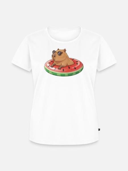Capybara - Frauen Premium Bio T-Shirt - Weiß