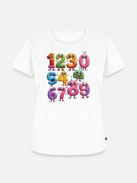 Farbige Nummern - Frauen Premium Bio T-Shirt - Weiß
