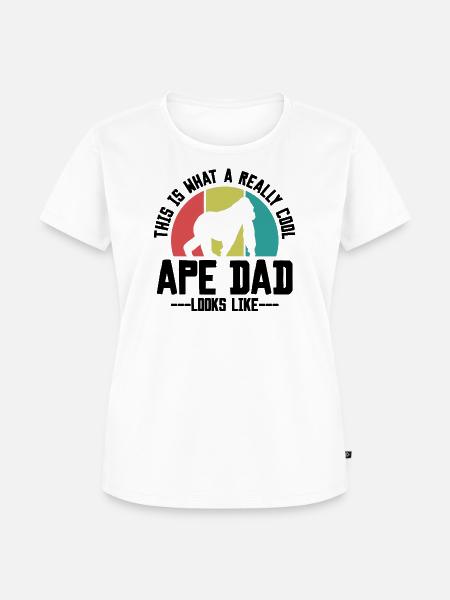 Affe Papa Spruch Retro Style - Frauen Premium Bio T-Shirt - Weiß