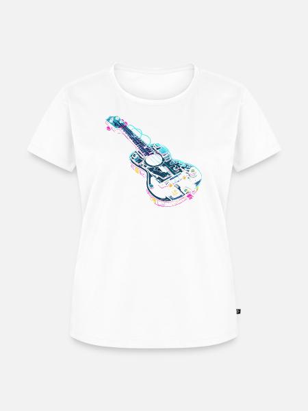 Ukulele Grafik Retro-Look - Frauen Premium Bio T-Shirt - Weiß