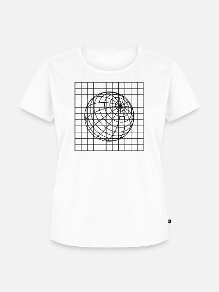 Geometrischer Globusdrahtrahmen - Frauen Premium Bio T-Shirt - Weiß