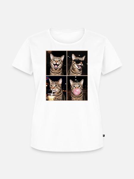 Katzen Graue Tabby Katze - Frauen Premium Bio T-Shirt - Weiß