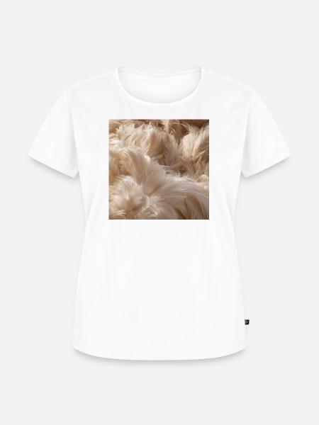 Flauschige beige Federn - Frauen Premium Bio T-Shirt - Weiß