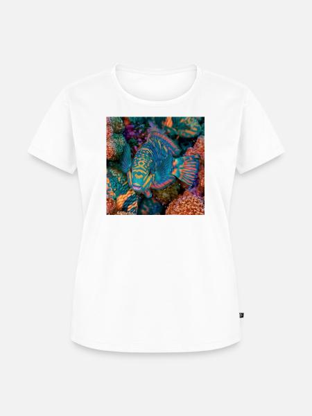 Meeresregenbogenpapageienfisch - Frauen Premium Bio T-Shirt - Weiß