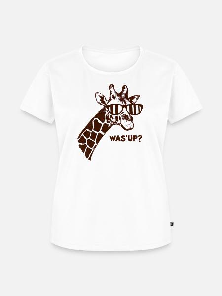 Giraffen-Sonnenbrille war oben - Frauen Premium Bio T-Shirt - Weiß