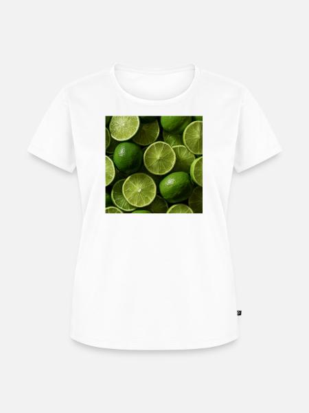 Grüne Limes im Freskomuster - Frauen Premium Bio T-Shirt - Weiß