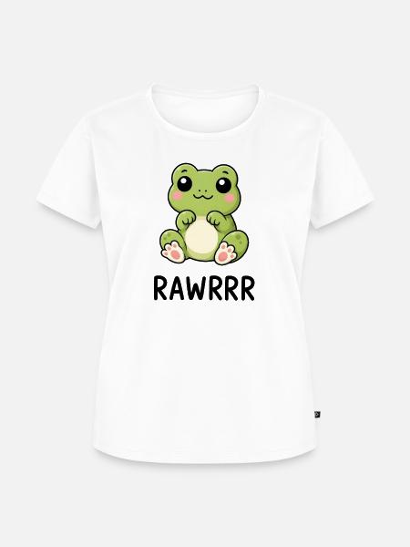 Süßer Frosch Lustiger Cartoon - Frauen Premium Bio T-Shirt - Weiß