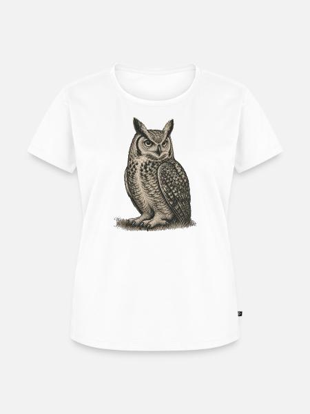 Eule - Frauen Premium Bio T-Shirt - Weiß