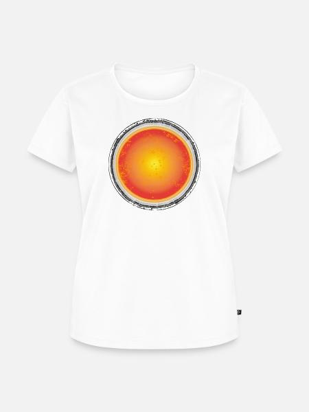„Solar Flare“ – Abstraktes Retro-Sonne Grunge - Frauen Premium Bio T-Shirt - Weiß