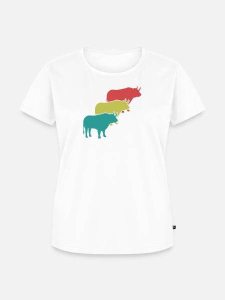 Stier Kraft Trio - Frauen Premium Bio T-Shirt - Weiß