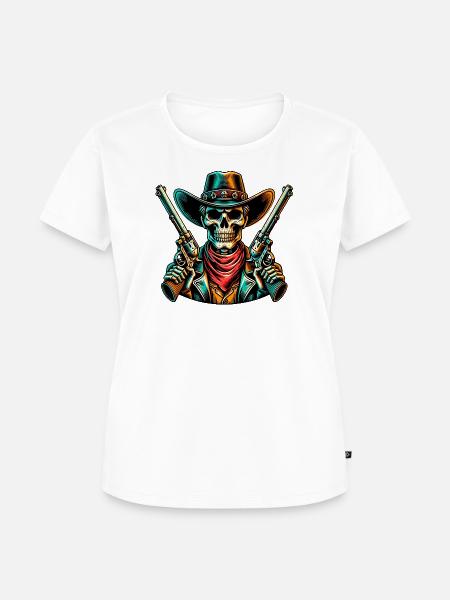 Western Skull - Frauen Premium Bio T-Shirt - Weiß