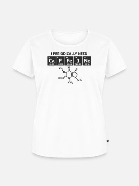  Lustiger Kaffee Periodensystem "CaFFeINe" Kaffee - Frauen Premium Bio T-Shirt - Weiß