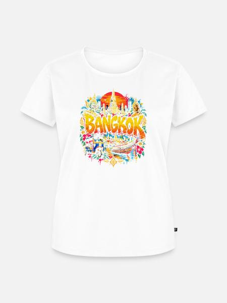 Bangkok Neon Tropenzauber - Frauen Premium Bio T-Shirt - Weiß