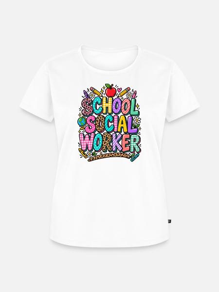 Schulsozialarbeiter Doodle Kunst - Frauen Premium Bio T-Shirt - Weiß